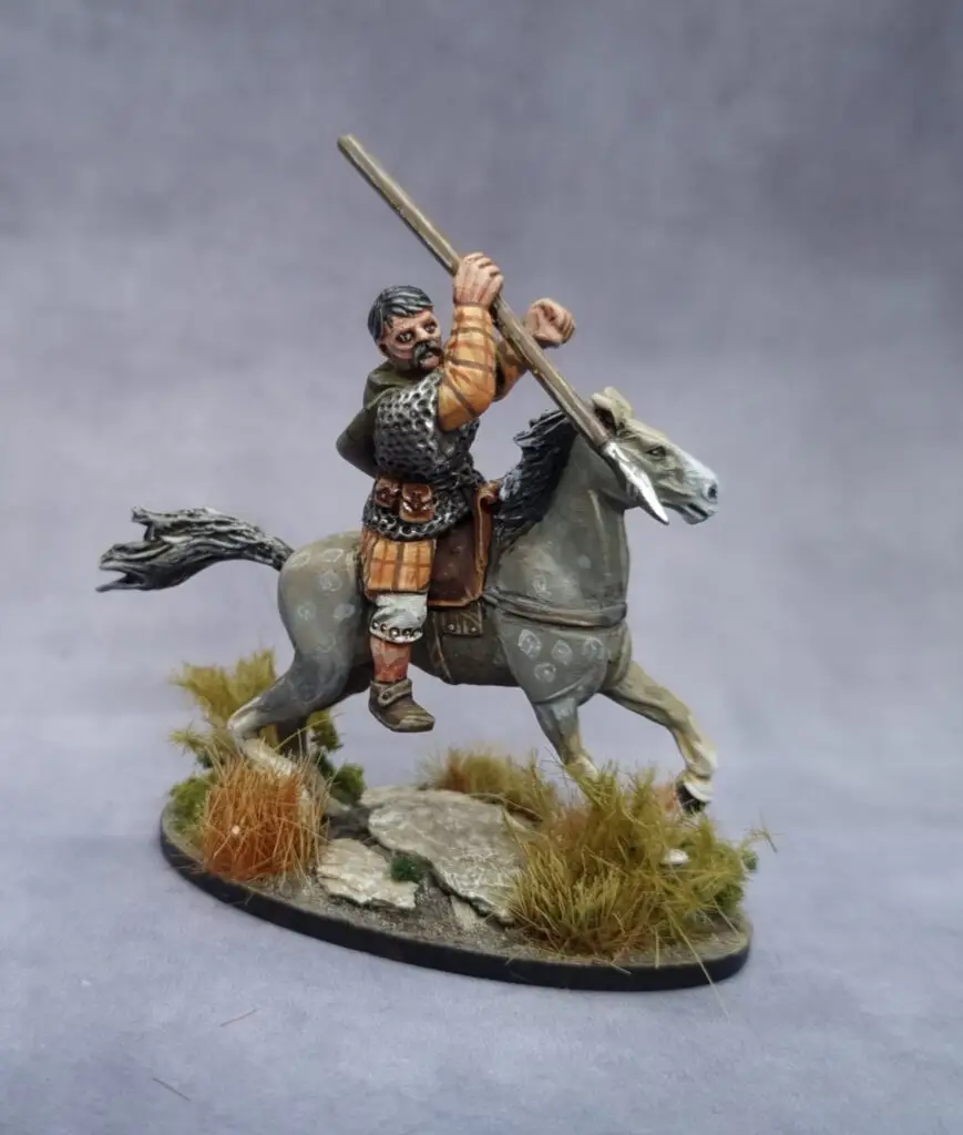 Seigneur des Peuples paiens monté à cheval ave javelots, pour saga