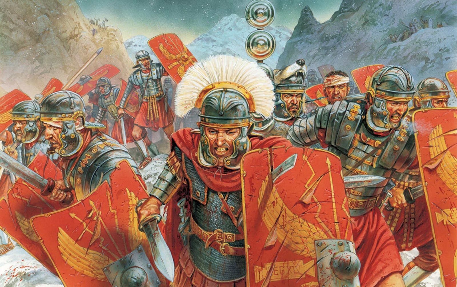 Légionnaires vétérans romains accompagnés d'un centurion, un choix de héros pour Saga l'Age des Césars